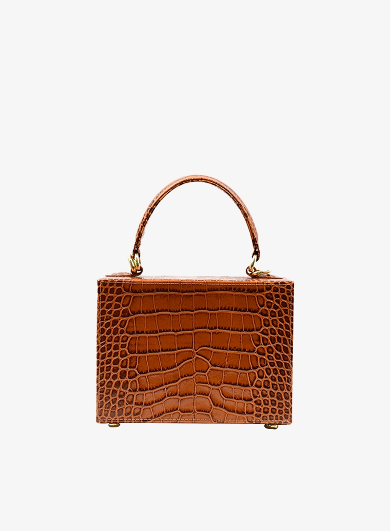 Box Bag Mini caramel brown...