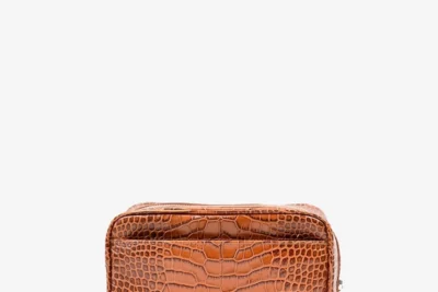 Toiletry Bag Mini - Croco 28. light brown
