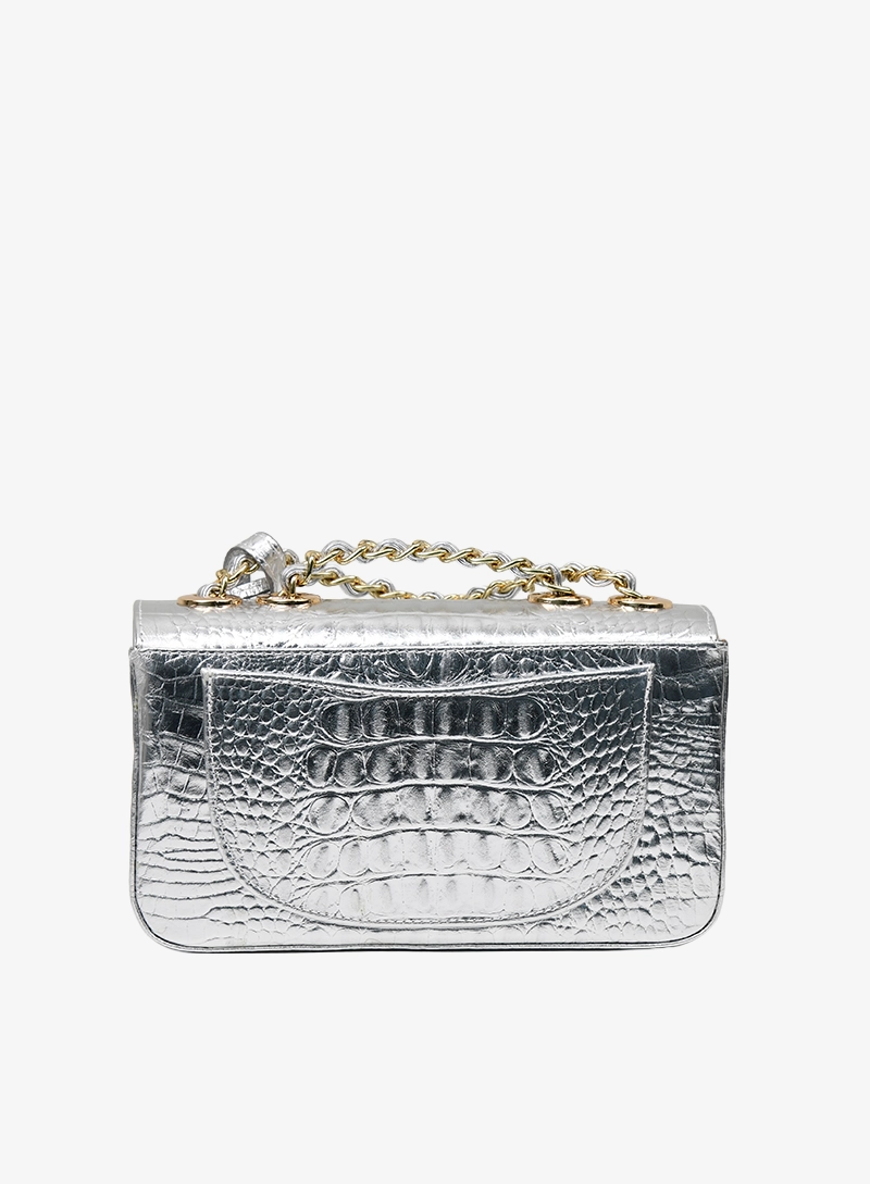 chloe croc hb silver