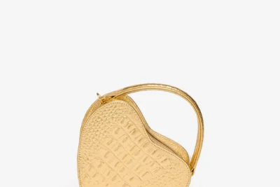 gold heart bag crocodile leather