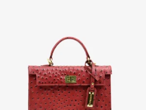 sophie medium red ostrich