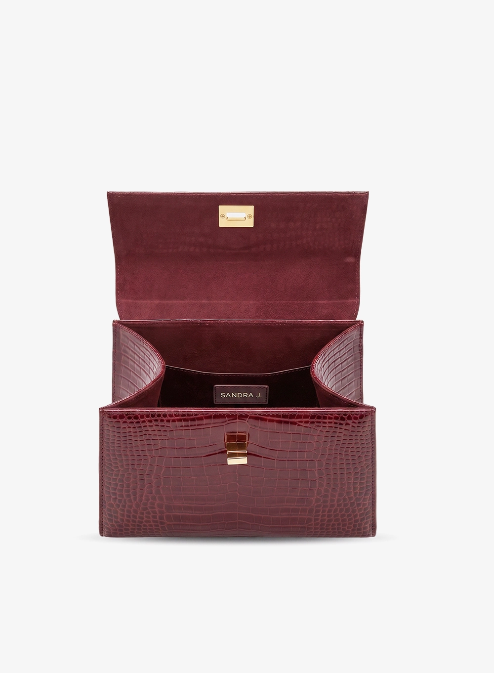 Jackie Mini Croco.Patent.burgundy