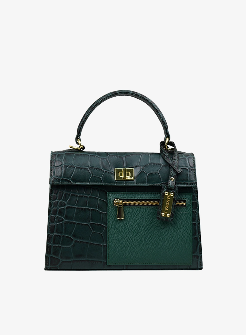 jackie pocket crocodile40 army green