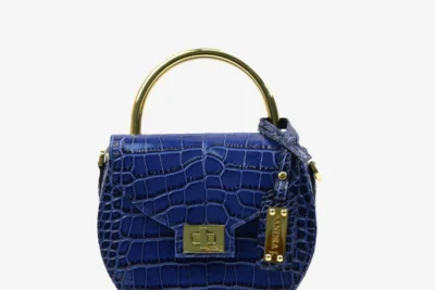 camelia mini crocodile 40 navy blue..