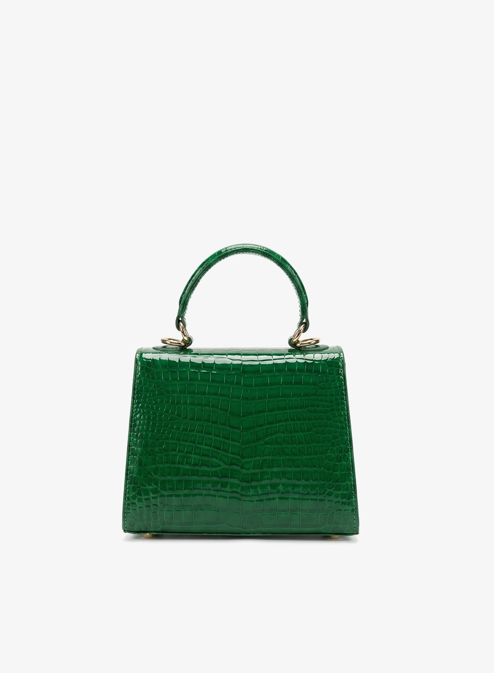 Jackie Micro.croco patent. green
