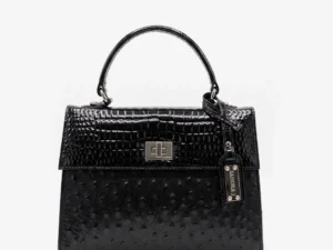 Jackie Mini ostrich & crocodile patent