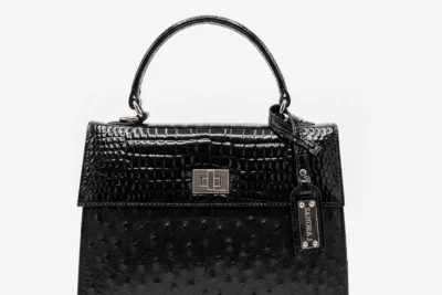 Jackie Mini ostrich & crocodile patent