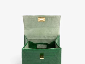 jackie Micro Croco patent.green