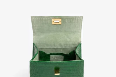 jackie Micro Croco patent.green