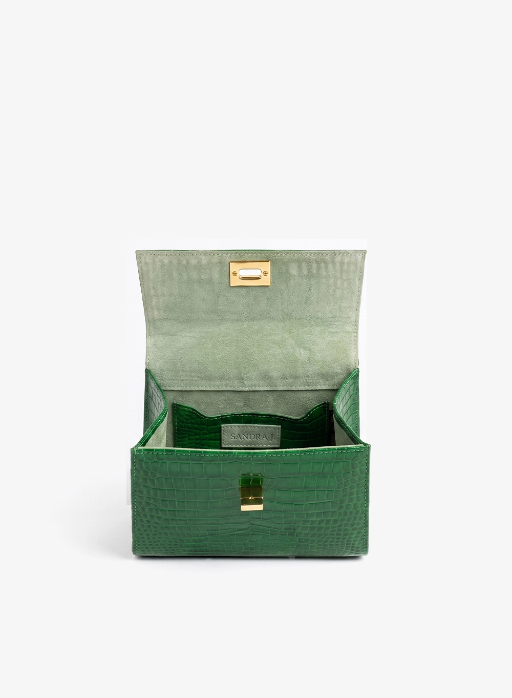 jackie Micro Croco patent.green
